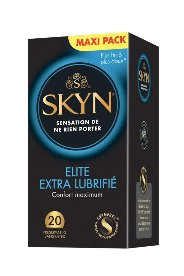 Boîte de 20 préservatifs Skyn Elite Extra lubrifié de Manix