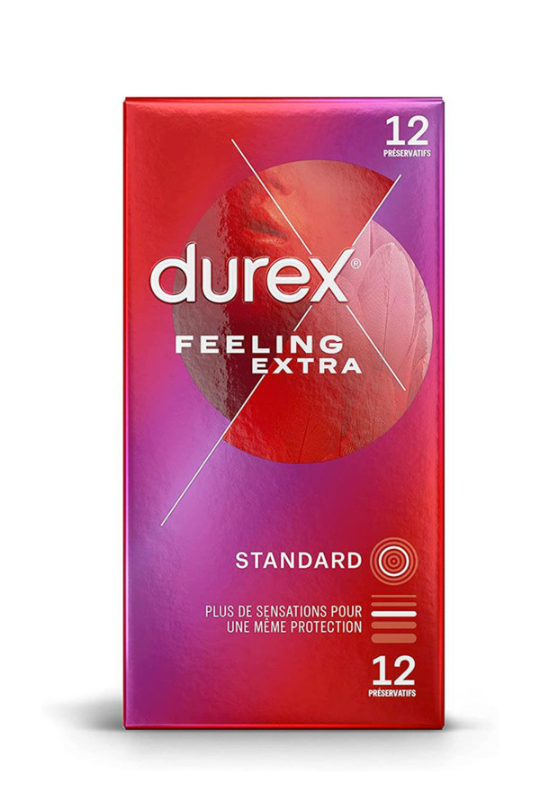 12 préservatifs fins lubrifiés Durex Feeling Extra