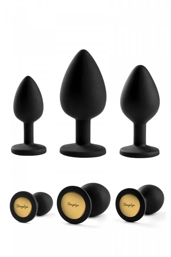 Coffret 3 plugs anal terminaison dorée
