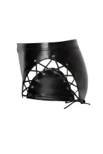 Short effet latex avec lacets