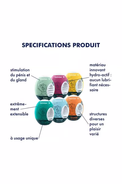 Lot de 6 oeufs masturbateurs Satisfyer