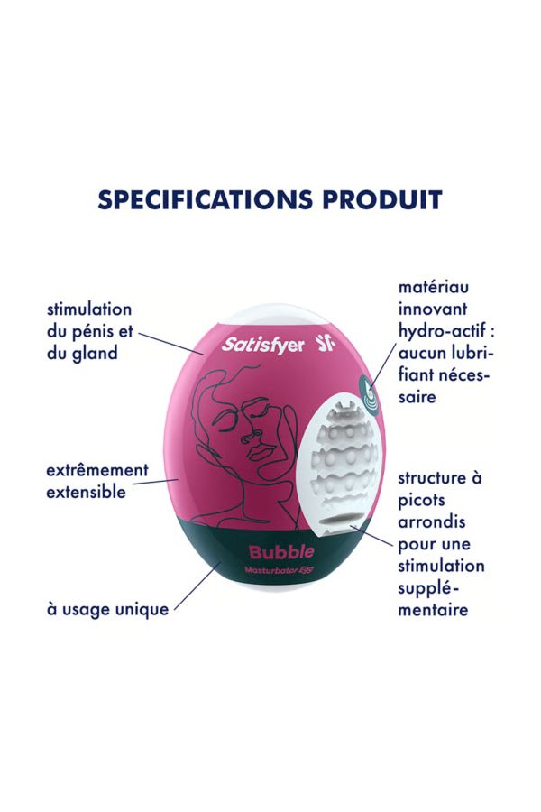 Satisfyer Egg Bubble, coffret de 3 masturbateurs