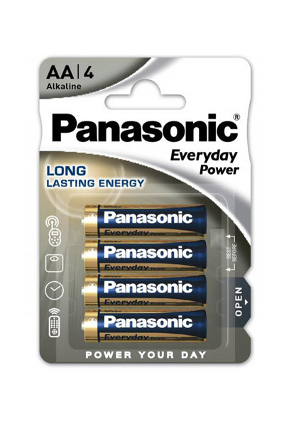 4 piles PANASONIC LR6 (ou AA) 1,5 Volts