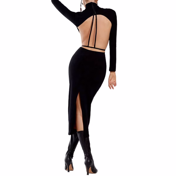 Robe noire longue dos nu de Richard Fhal