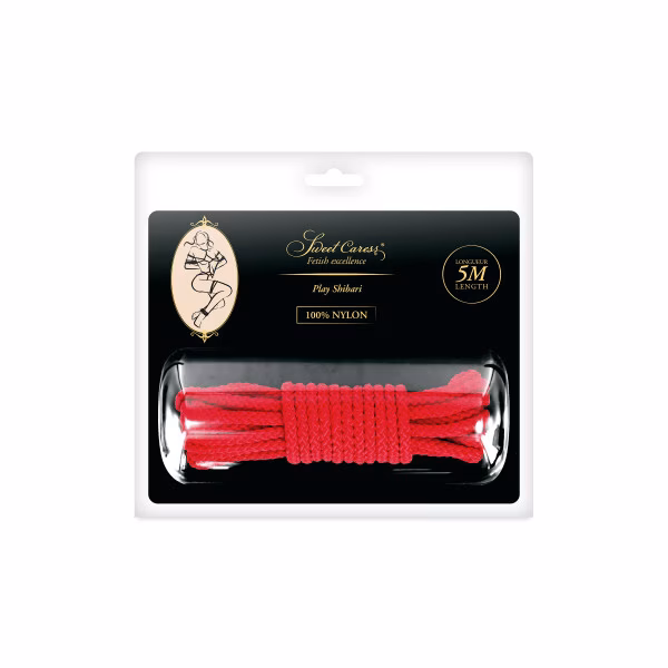 Corde bondage rigide noire de 5 mètres de Sweet Caress