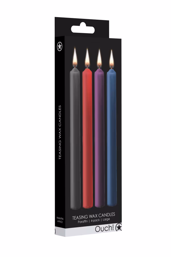 4 Bougies multicolore température 18cm