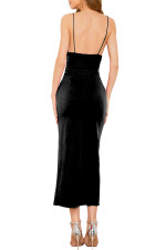 Robe longue noire fendue