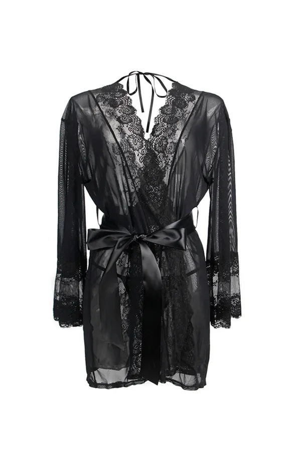 Déshabillé transparent dos ouvert et string de Paris Hollywood