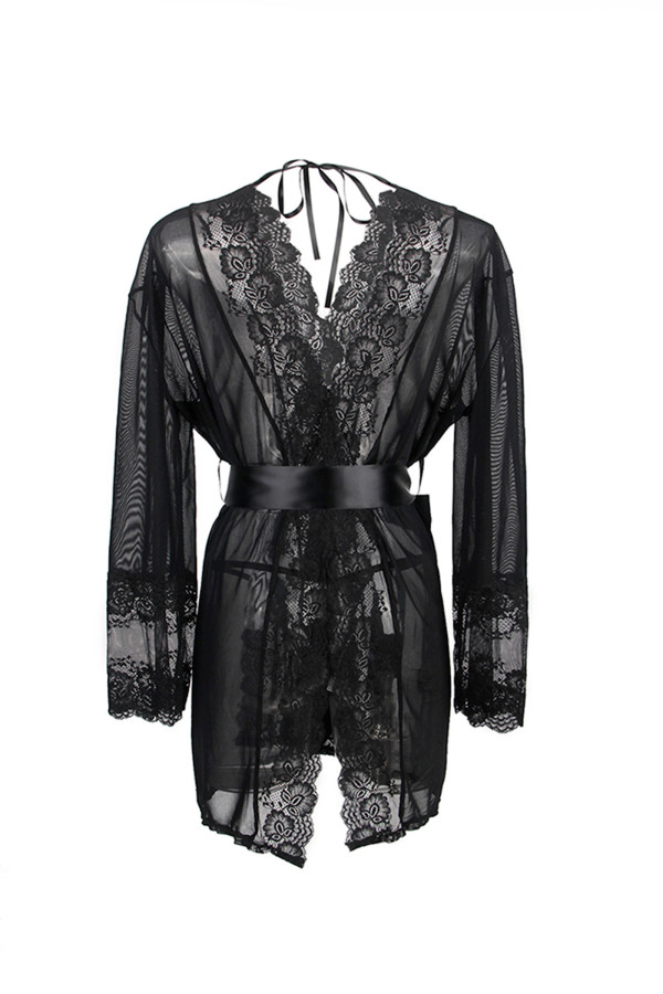 Déshabillé transparent dos ouvert et string de Paris Hollywood