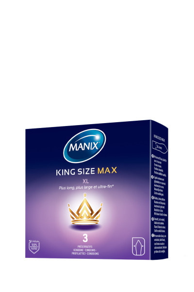 3 préservatifs ultra fins King Size Max XL