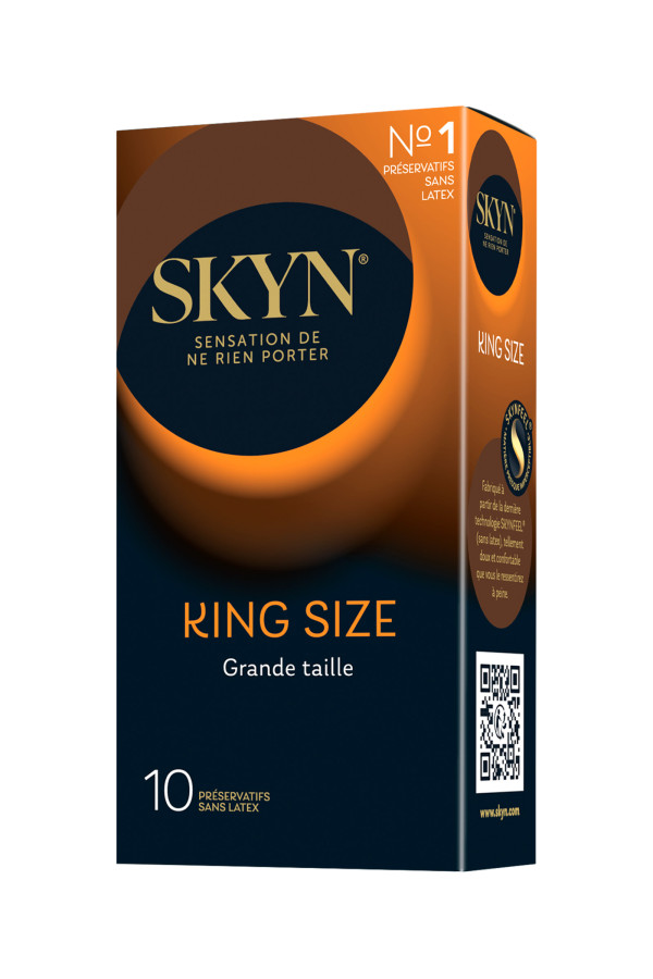 10 préservatifs grande taille sans latex Skyn King Size