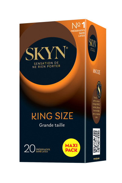 20 préservatifs grande taille sans latex Skyn King Size