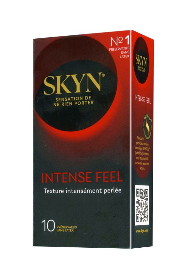 10 préservatifs sans latex et perlés Skyn Intense Feel