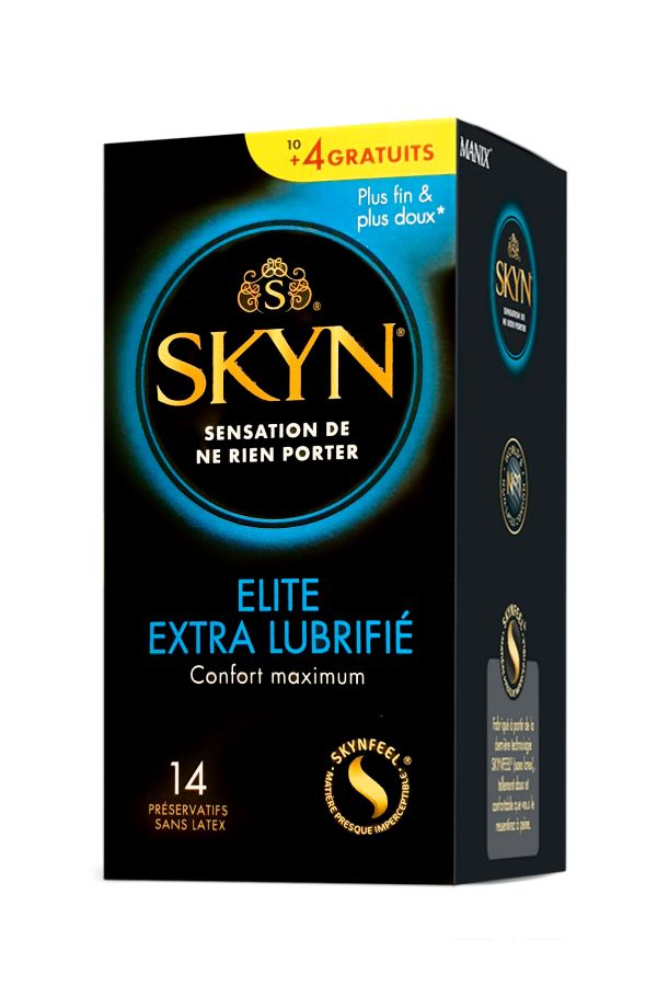 14 préservatifs sans latex Skyn Elite Extra lubrifié