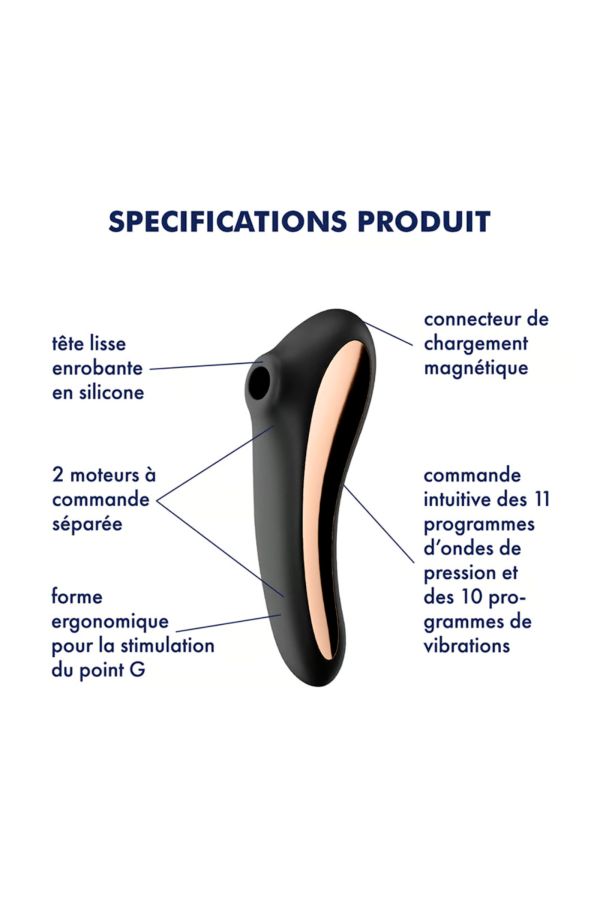 Satisfyer Dual Kiss, stimulateur de clitoris air pulsé et point G