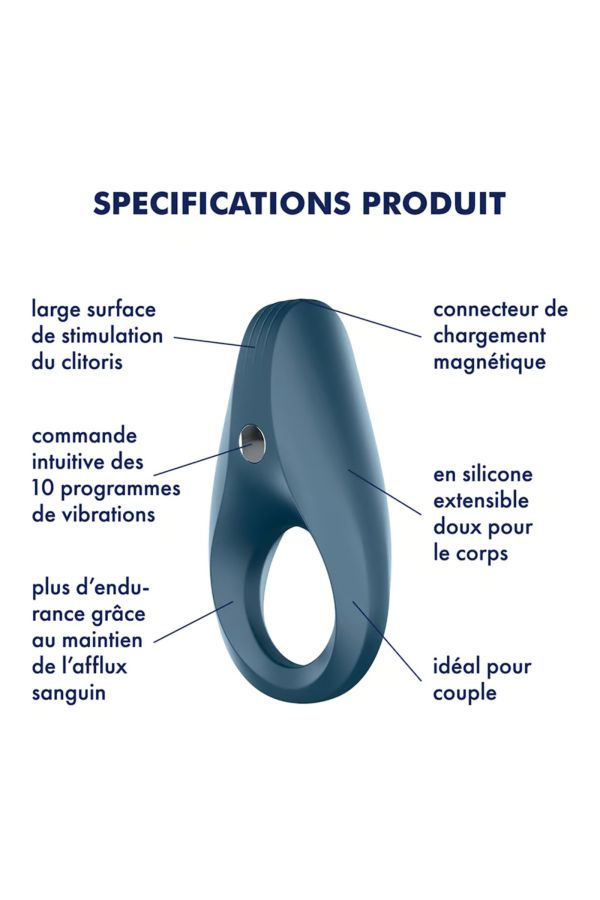 Satisfyer Rocket Ring, cockring vibrant en silicone