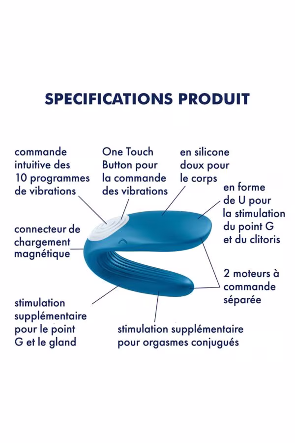 Vibromasseur pour couple Satisfyer Double Whale