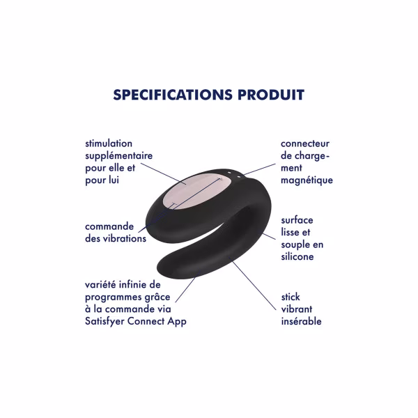 Vibromasseur pour couple connecté Satisfyer Double Joy