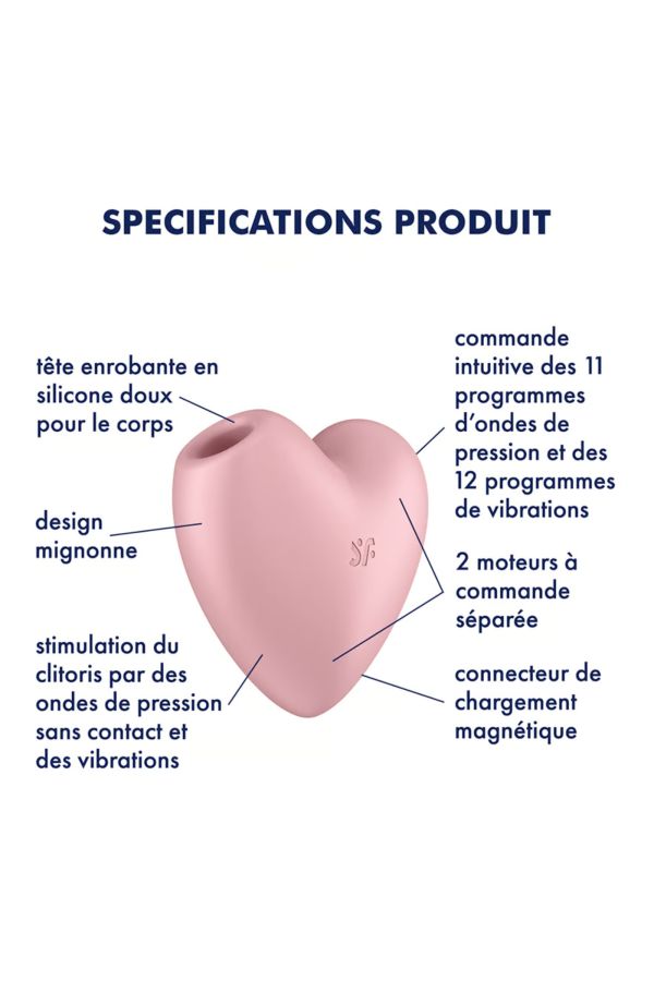 Satisfyer Cutie Heart, stimulateur de clitoris par air pulsé et vibrations