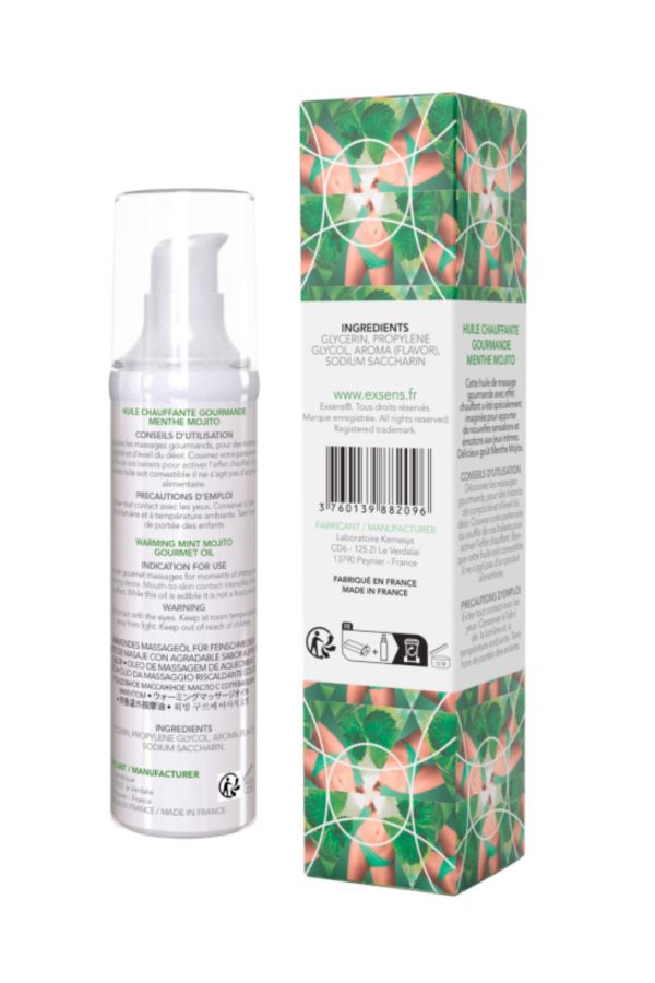 Huile de massage chauffante Exsens Menthe Mojito 50ml