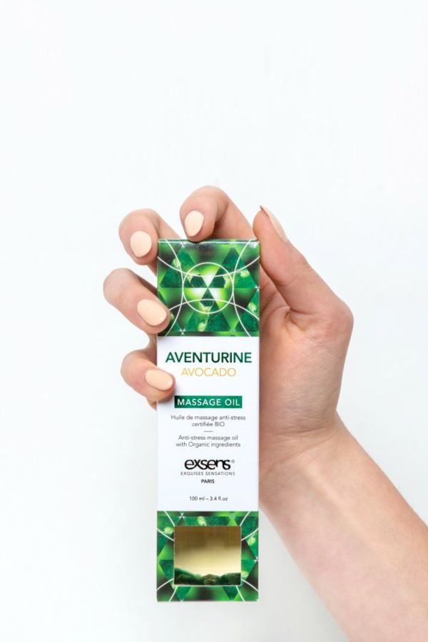 Huile de massage anti-stress BIO Exsens aventurine et avocat 100ml