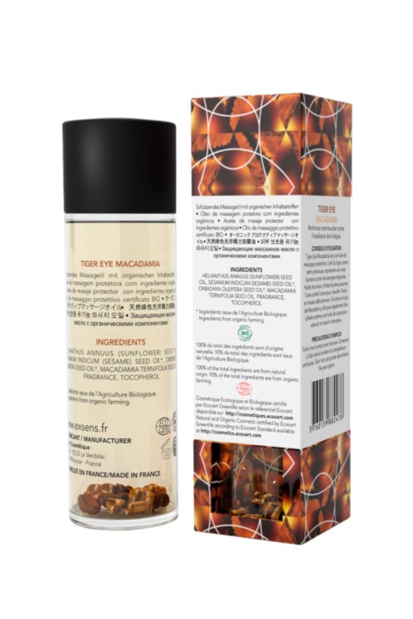 Huile de massage protectrice BIO Exsens Tiger Eye et macadmia 100ml