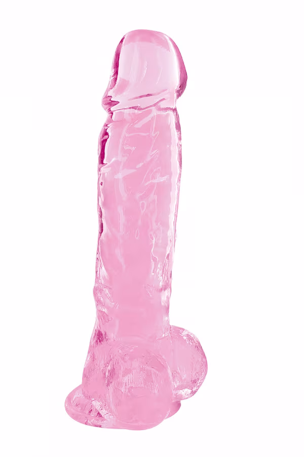 Gros gode en jelly rose avec ventouse