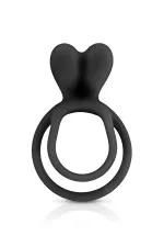 Double cockring en silicone avec stimulateur de clitoris
