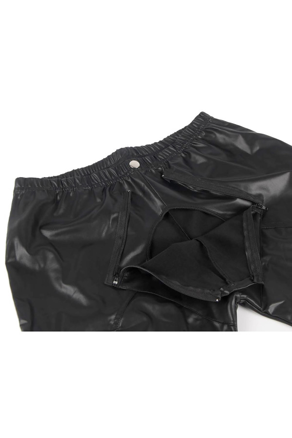 Pantalon homme ouvert avec zip façon wetlook de Paris Hollywood