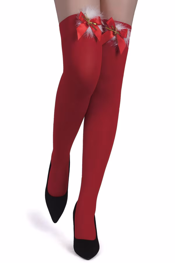 Bas opaque à clochettes noël rouge de Paris Hollywood