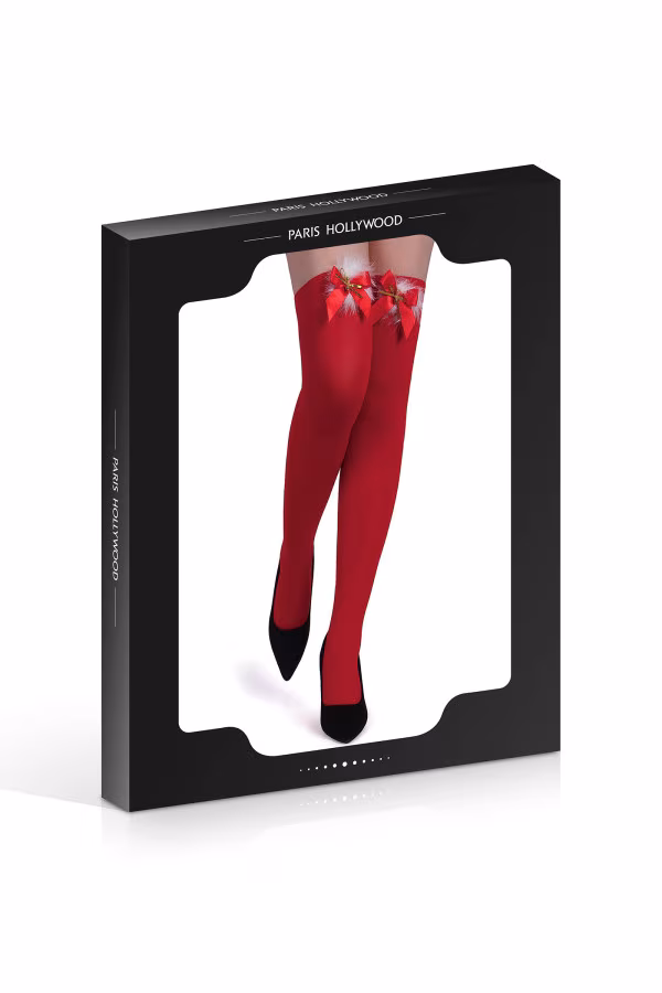 Bas opaque à clochettes noël rouge de Paris Hollywood