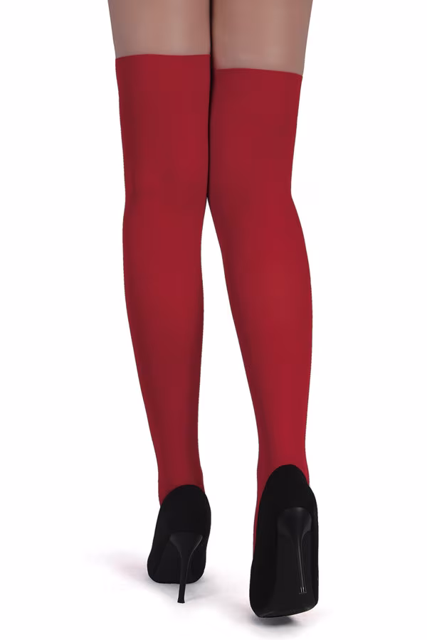 Bas opaque à clochettes noël rouge de Paris Hollywood