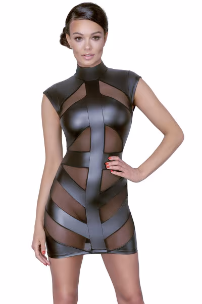 Robe courte et sexy bi-matière de Cotelli