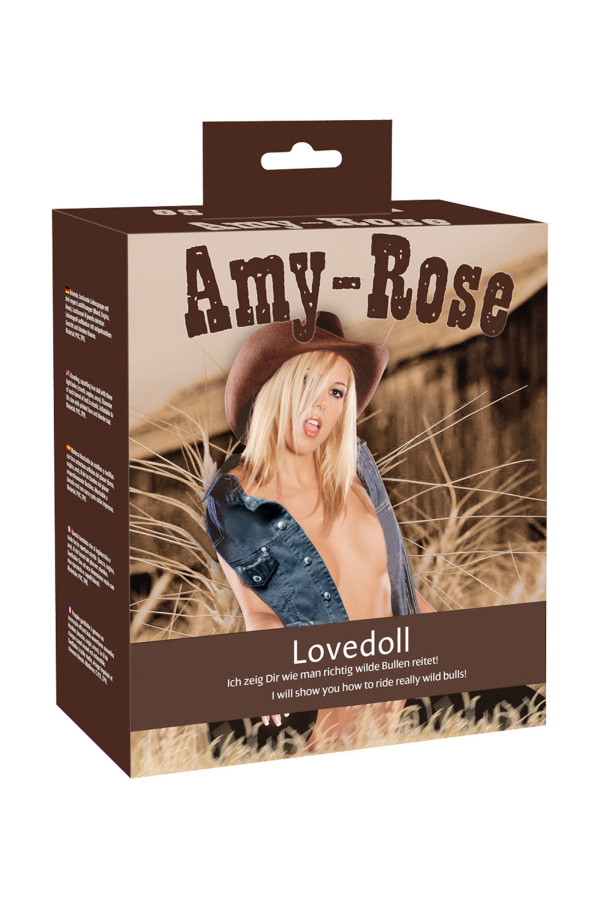 Amy-Rose, poupée gonflable femme blonde position de cowgirl
