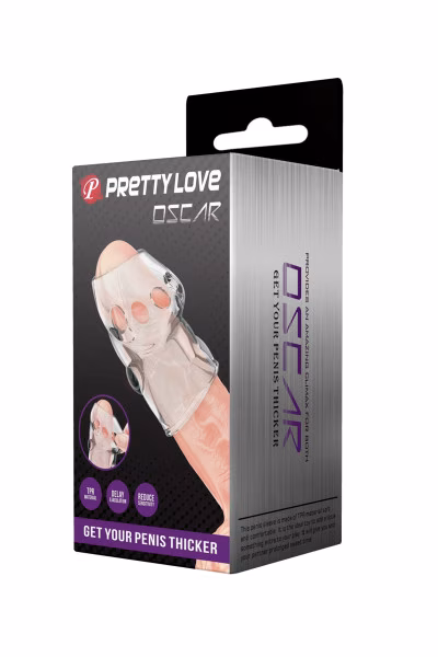 Gaine à pénis transparente avec alvéoles Oscar de Pretty Love