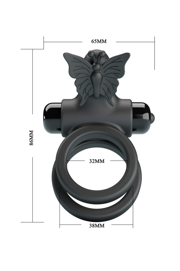 Passionate Ring IX, double cockring vibrant