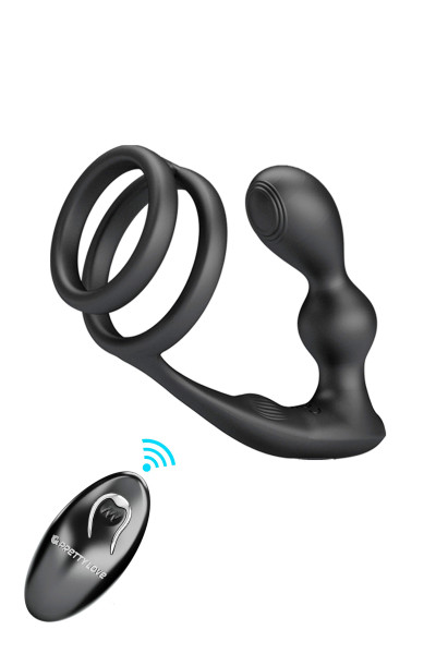 Marshall, stimulateur de prostate vibrant avec double cockring