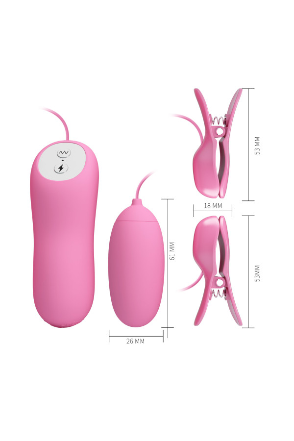 Œuf vibrant et pinces tétons électriques – Pretty Love