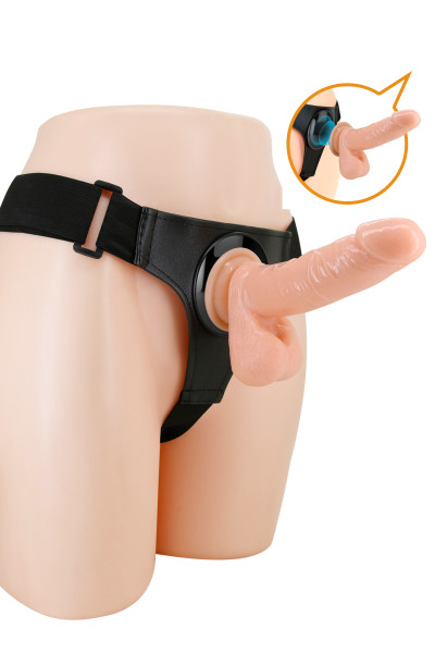 Tom, gode-ceinture pour femme avec dildo ventouse réaliste
