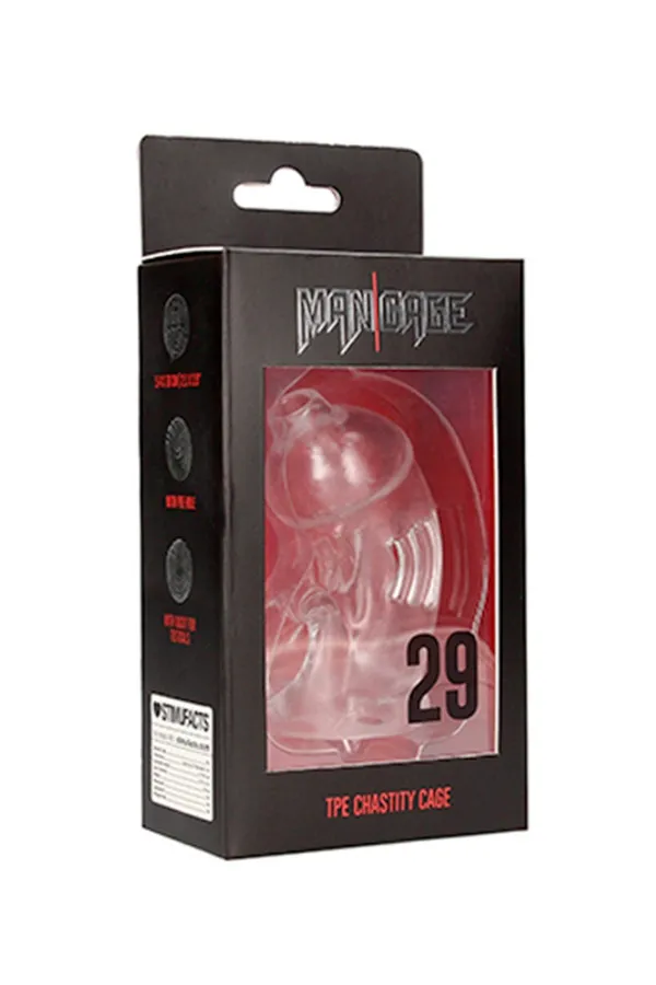 Cage de chasteté transparente N29 en TPE de Man Cage