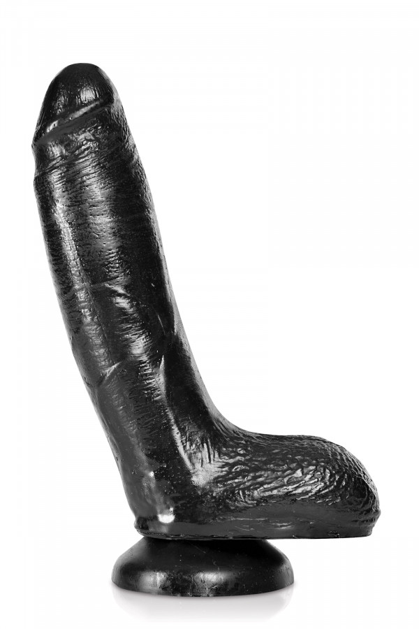Gode ventouse réaliste noir XL de 23cm