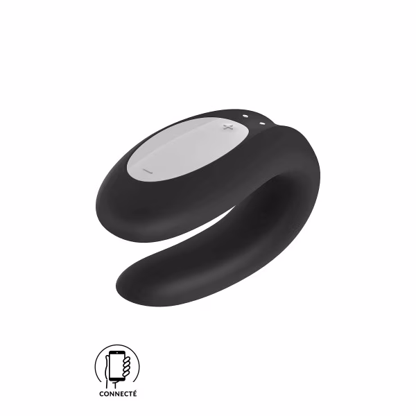 Stimulateur connecté noir de couple Satisfyer Double Joy