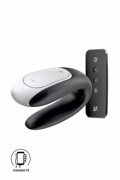 Stimulateur de couple noir avec appli Satisfyer pas cher