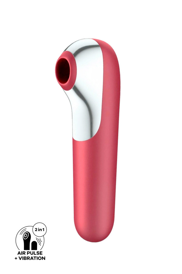 Vibromasseur stimulateur rétro rouge connecté Satisfyer Dual Love
