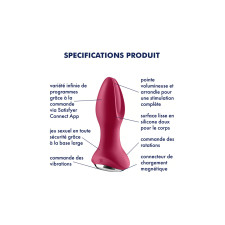 Plug vibrant et rotatif Rotator plug 2+ noir de Satisfyer