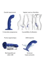 Gode vibrant à double tapotement, Strap-On-Me Tapping Dildo Wave