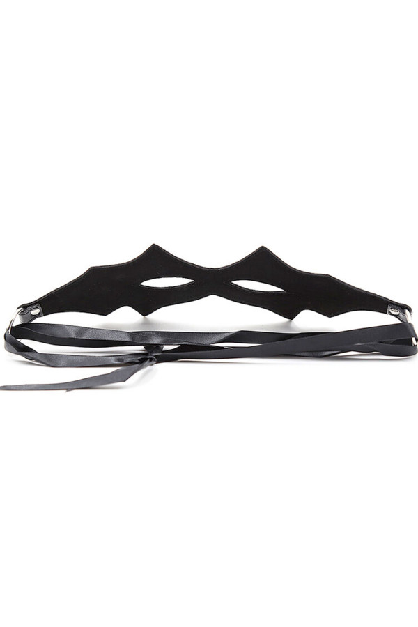 Masque félin BDSM noir façon cuir