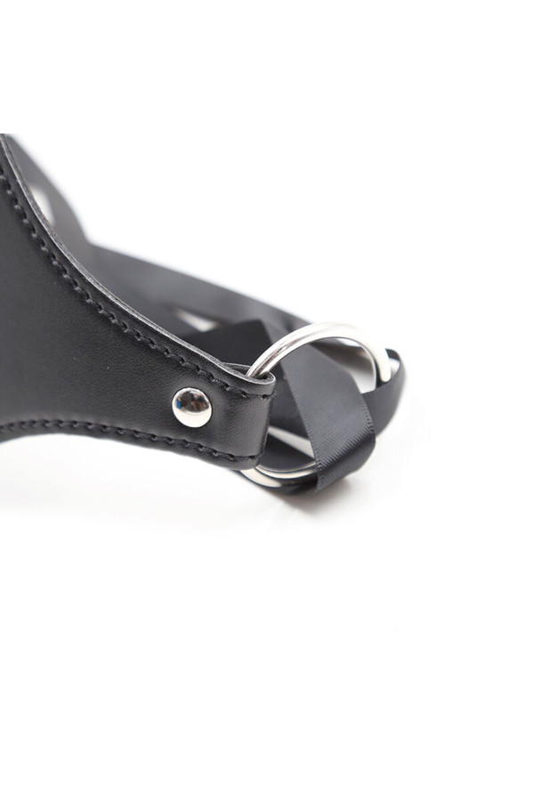 Masque félin BDSM noir façon cuir