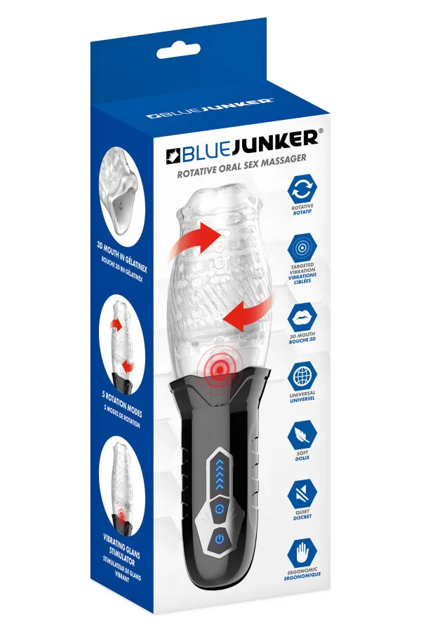 Masturbateur automatique vibrant et rotatif de Blue Junker