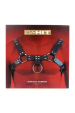 Harnais de poitrine pour homme en cuir vegan avec anneau pour laisse